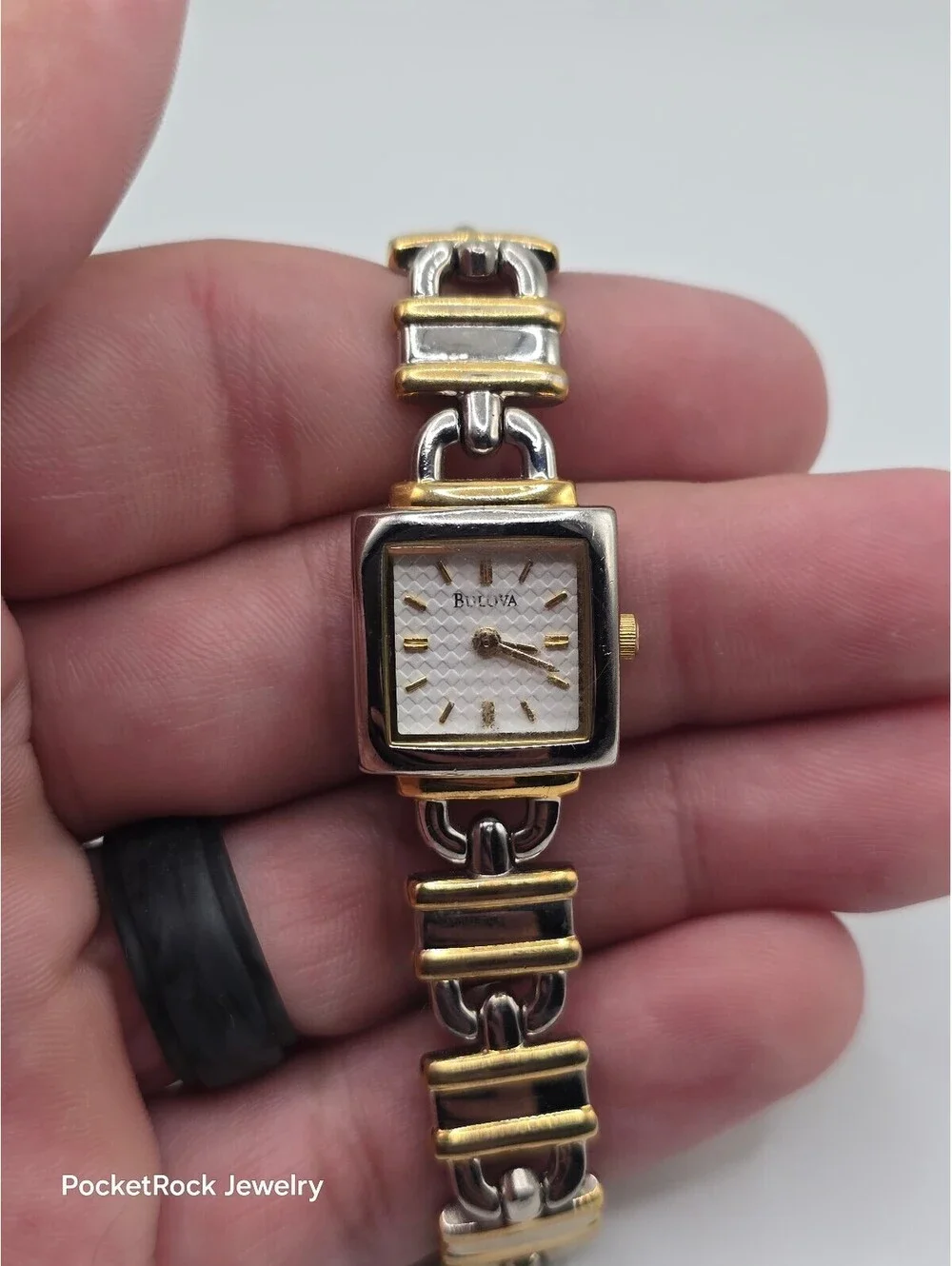 Bulova Quartz T9 Women’s Square Two-Tone White Dial Quartz Bracelet Watch